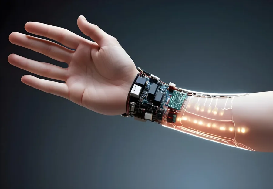 electronic skin hand with sensors