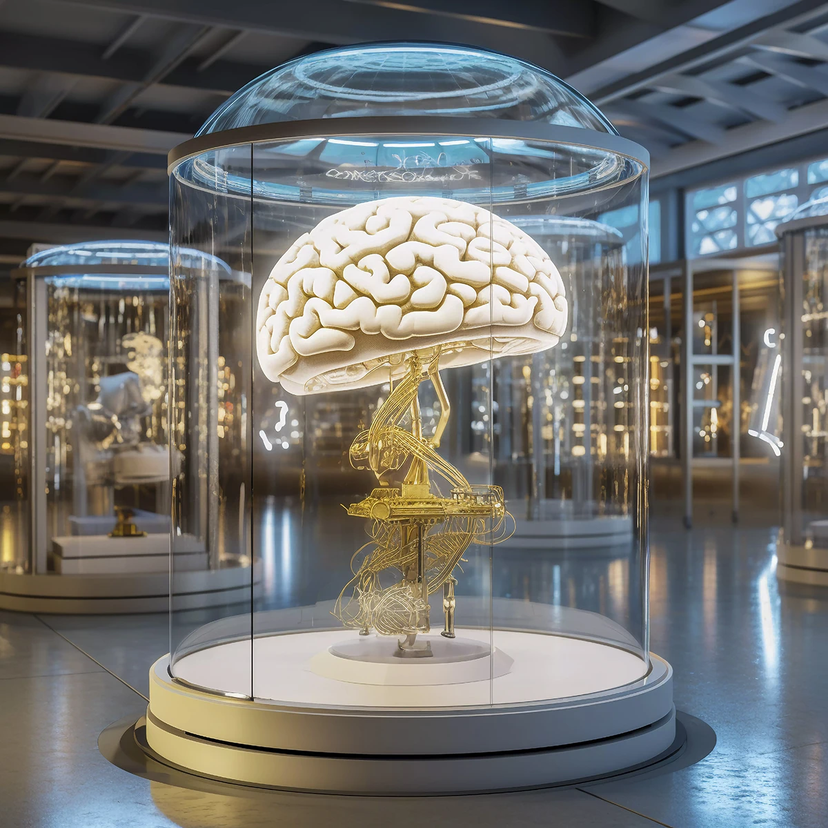 human brain transparent glass